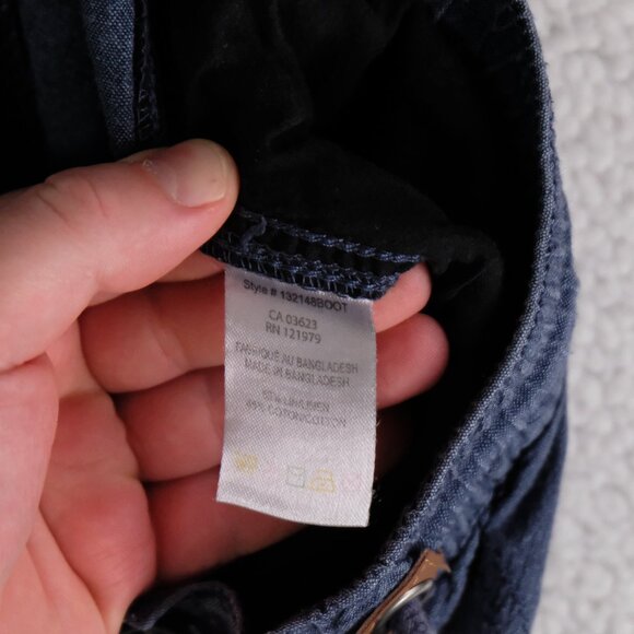 Projek Raw Shorts Mens Extra Large Blue Linen Blend Bermuda Long Drawstring - Picture 8 of 9